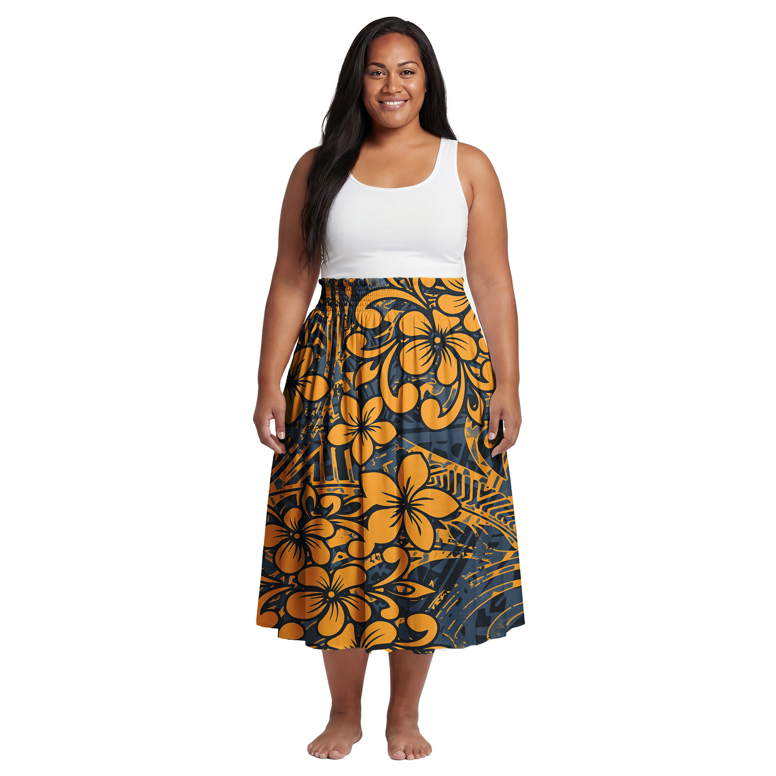 Midi Skirt Floral - Excelente Vestido Midi com Estampa Floral