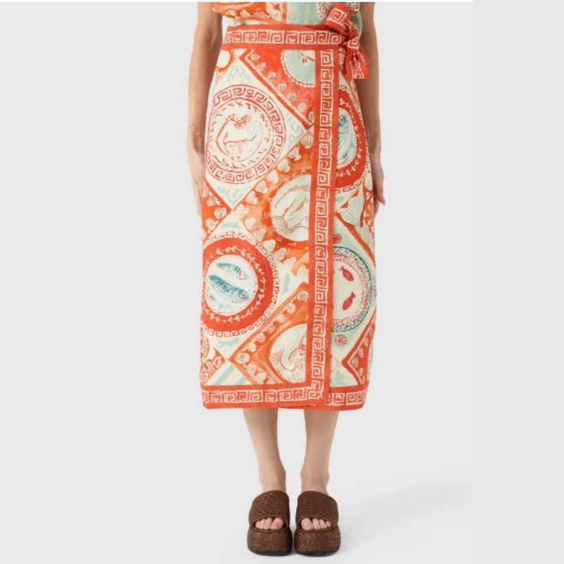 Novo Conjunto de Saia de Linho - Midi Skirt Floral avaliação e preço