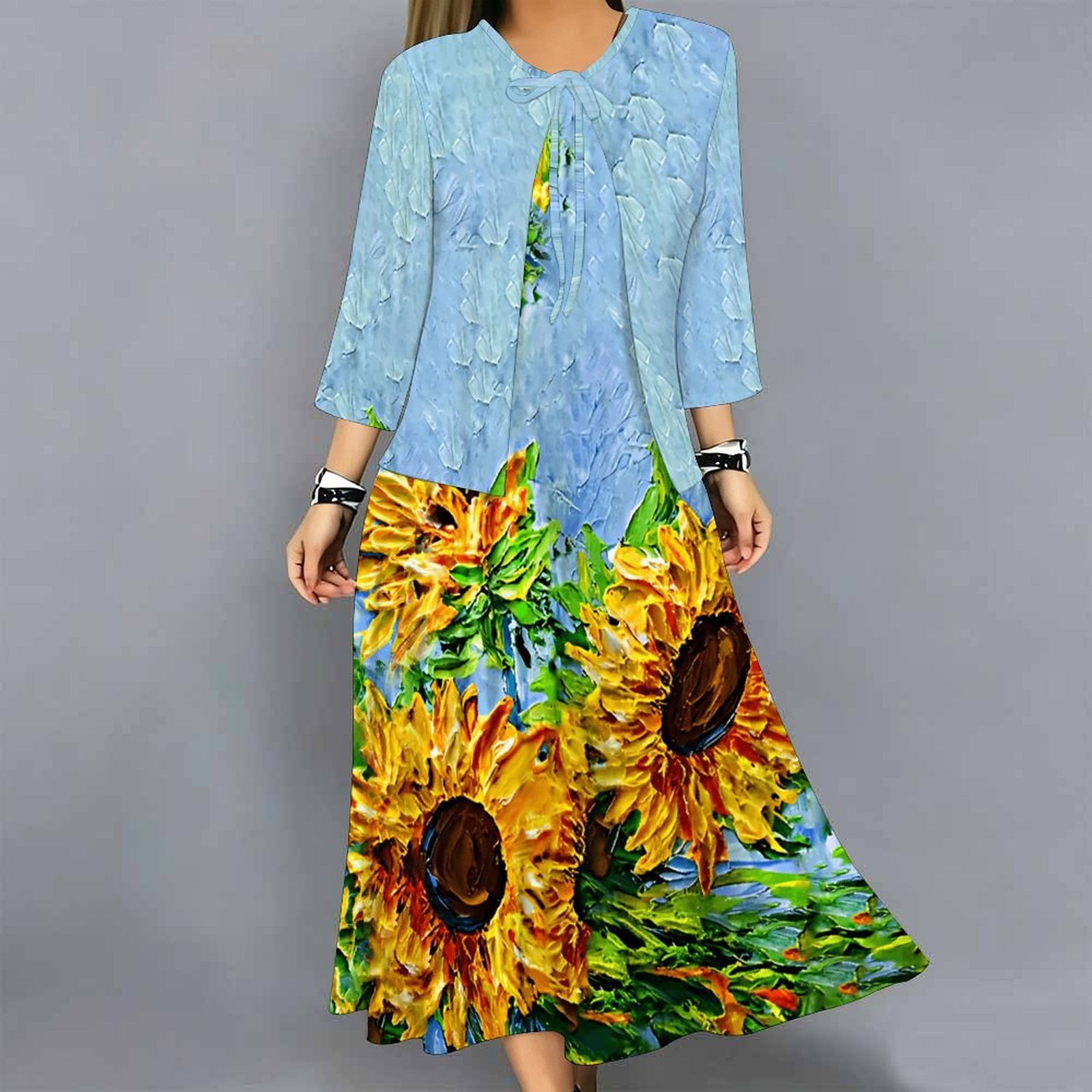 Conjunto de Vestido Feminino d - Midi Skirt Floral avaliação e preço