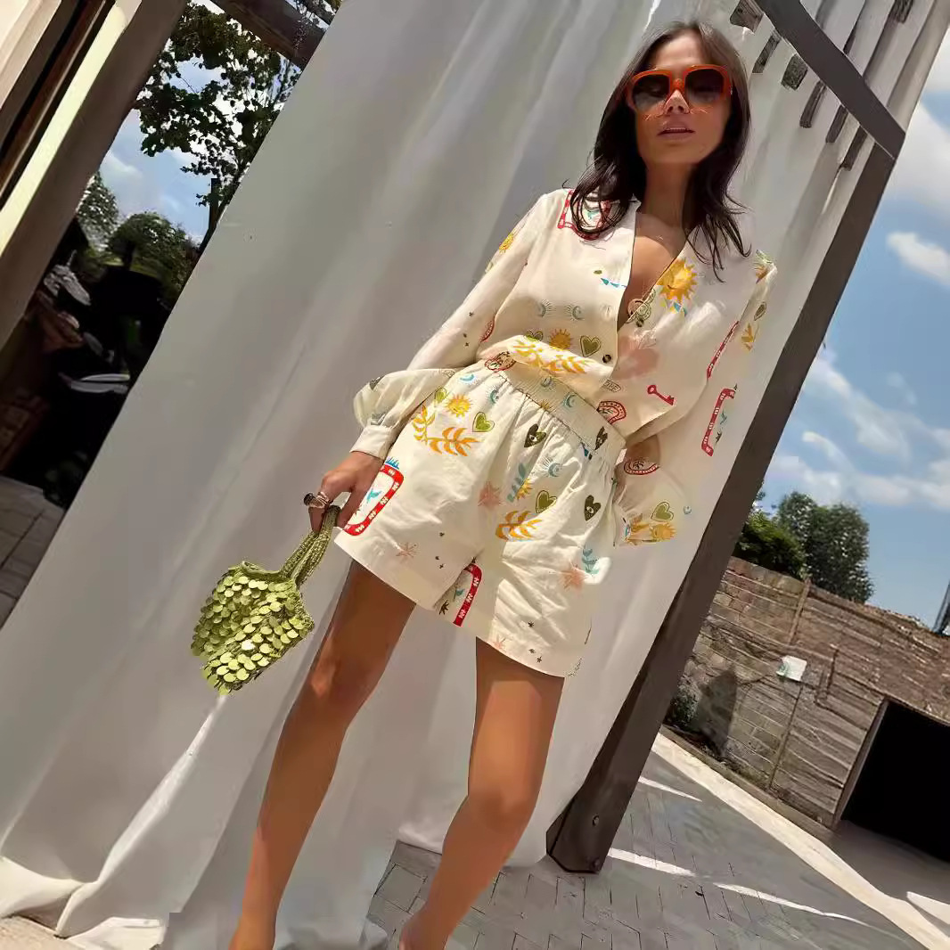 Conjunto Casual Feminino de 2  - Romper Floral Print avaliação e preço