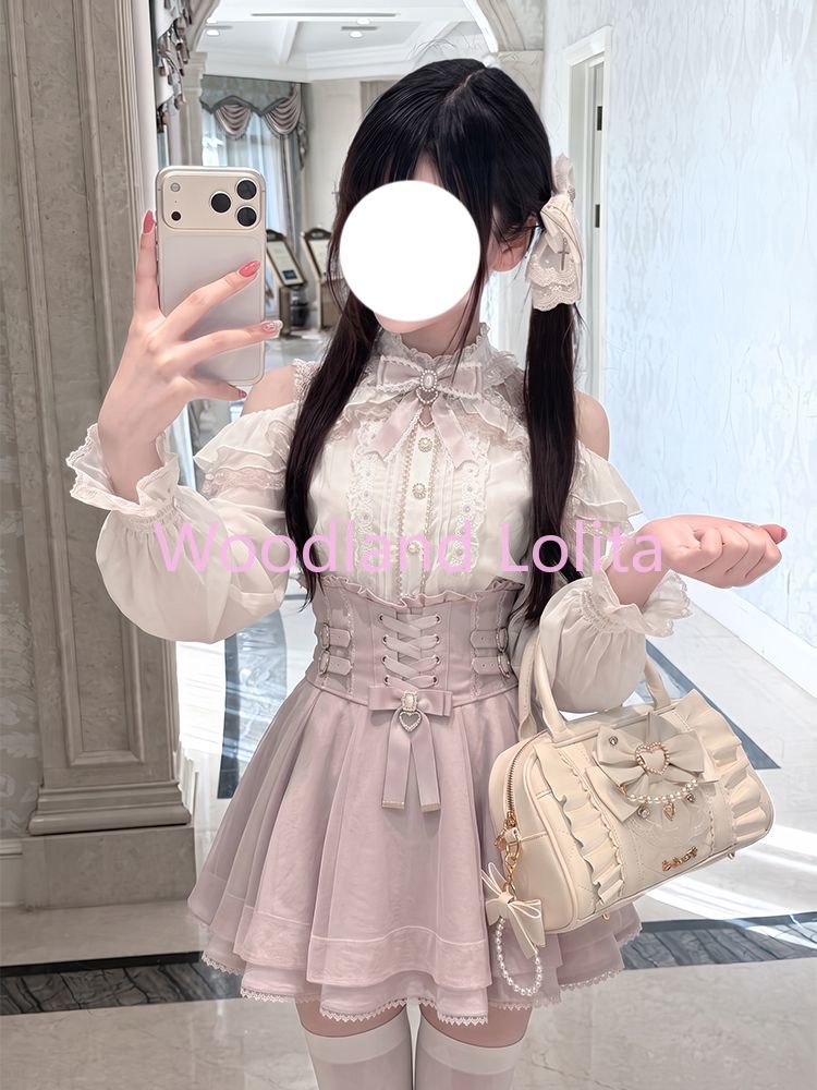 Conjunto de Saia Curta Kawaii  - Blouse Off Shoulder avaliação e preço