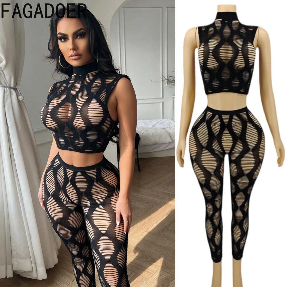 Conjunto de duas peças de malh - Crop Top Crochet avaliação e preço
