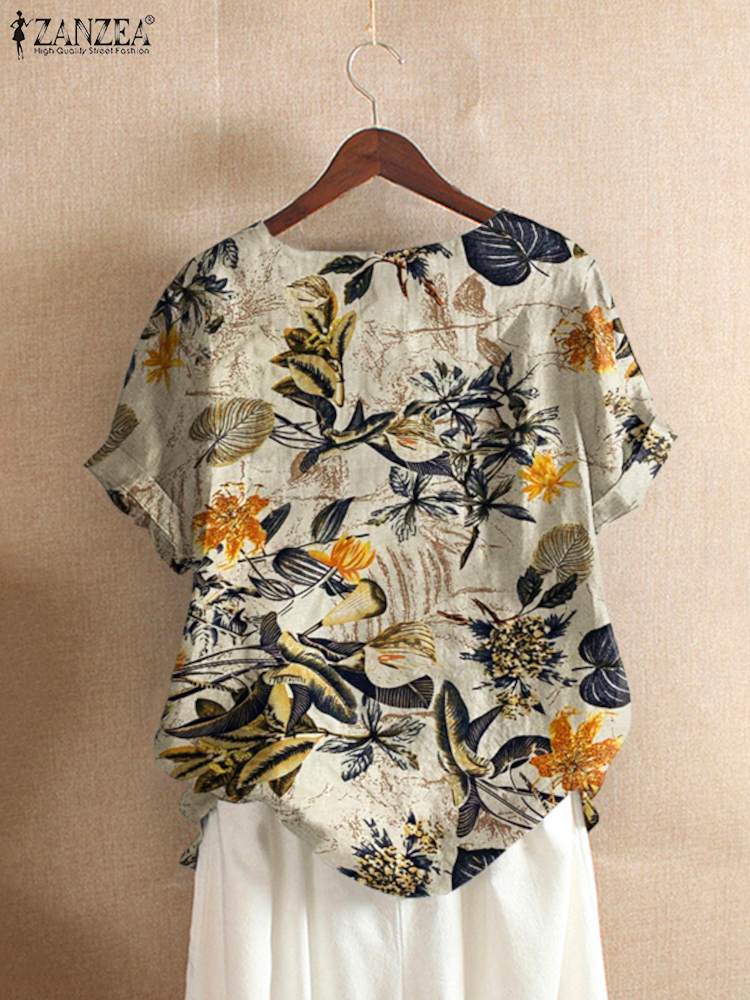 Zanzea camisa de algodão femin - Romper Floral Print avaliação e preço