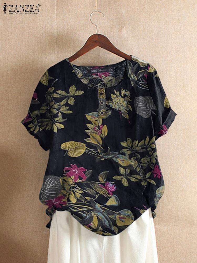 Zanzea camisa de algodão femin - Romper Floral Print avaliação e preço
